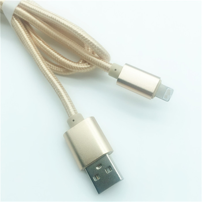 KPS-1005CB 8PIN Горещ продава 1M найлонов плетен 2.4A бързо зареждащ usb кабел за данни